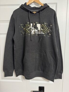 Metal Mulisha Dark Gray Hooded Sweatshirt with Skull Graphic